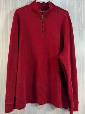 Vintage Polo Ralph Lauren Sweater Men’s XXL Red  1/4‎ Zip Pullover Pony Logo